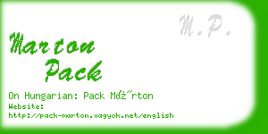 marton pack business card